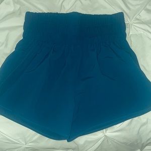 Large blue windbreaker shorts by Zenana